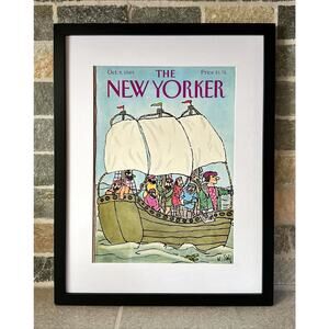 Framed 1989 The New Yorker October 9 Cover William Steig Sailing Ship